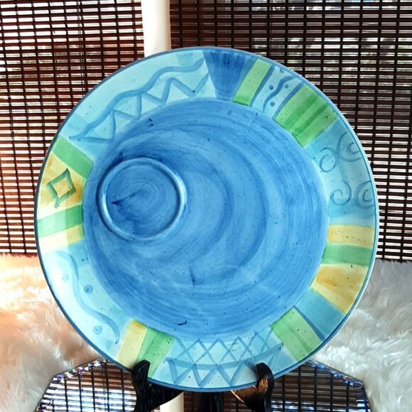 Living Art  Hand Painted Ceramic‎ Serving  Tray    New - Picture 2 of 9